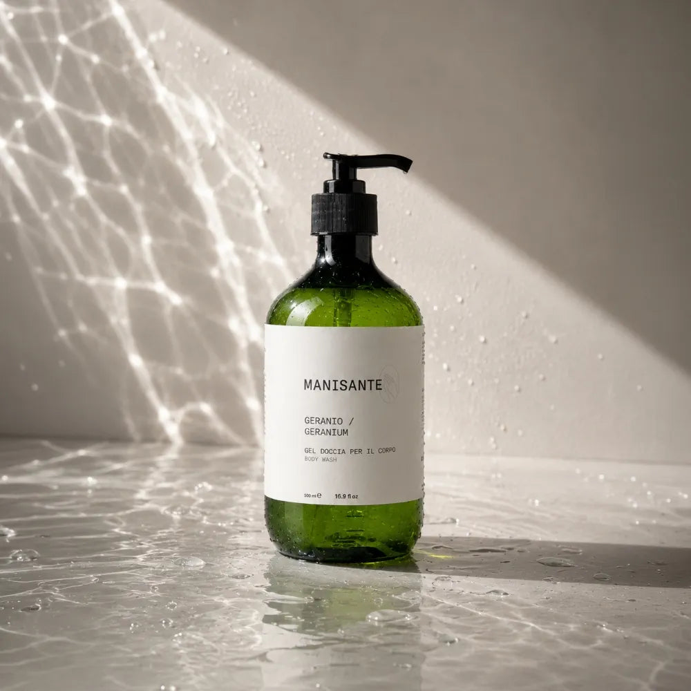 Snapučių aromato dušo gelis Manisante Geranium Body Wash shower gel 500 ml